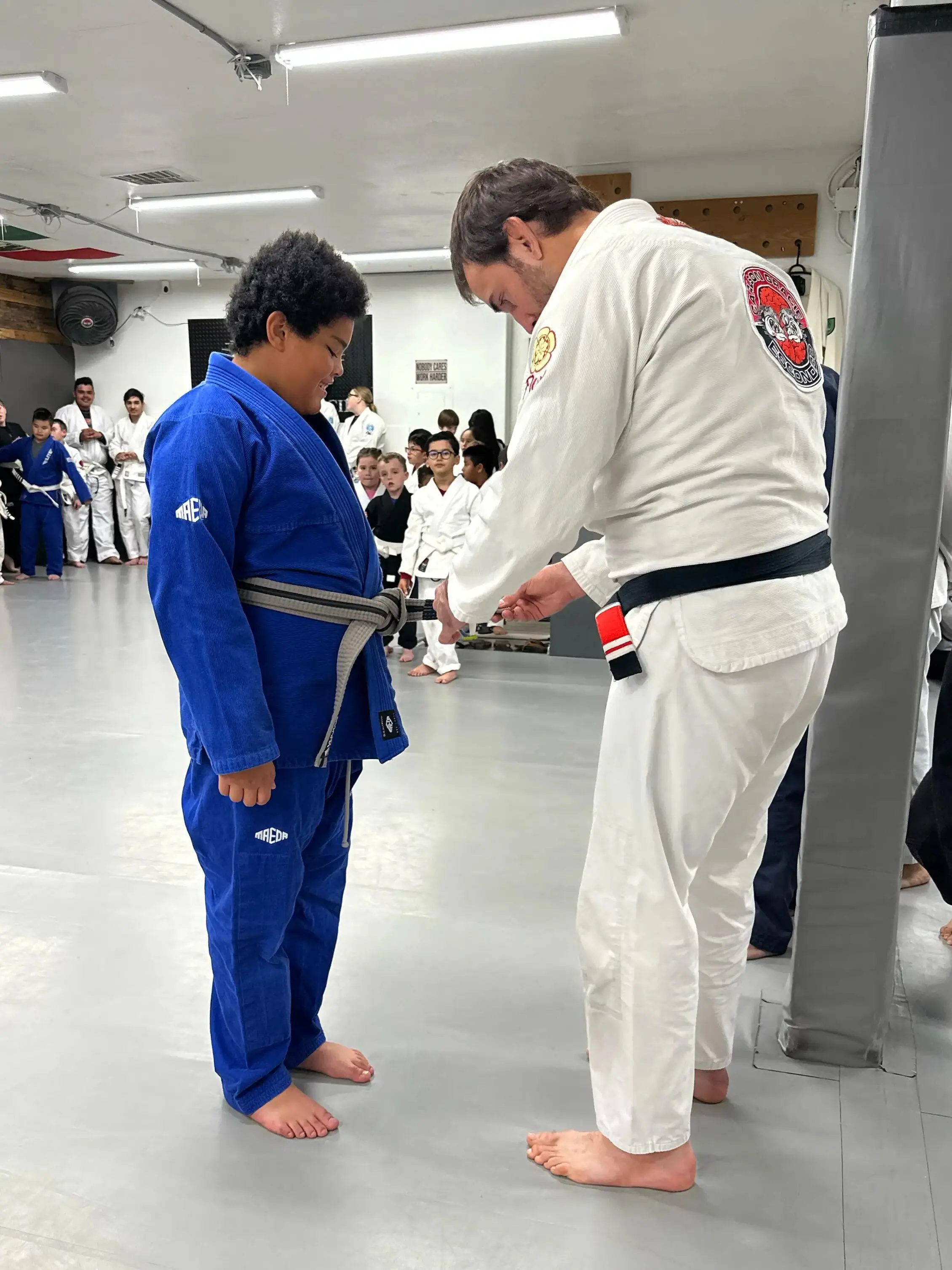 Young blue belt student at Carlson Gracie Jiu-Jitsu academy in Escondido